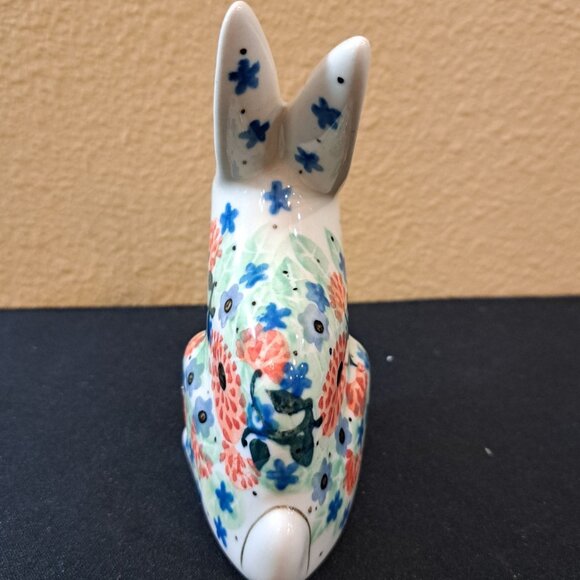 Polish Pottery  Unikat Polish Pottery Bunny Figurine By M. Starzyk 1968 - Picture 3 of 6